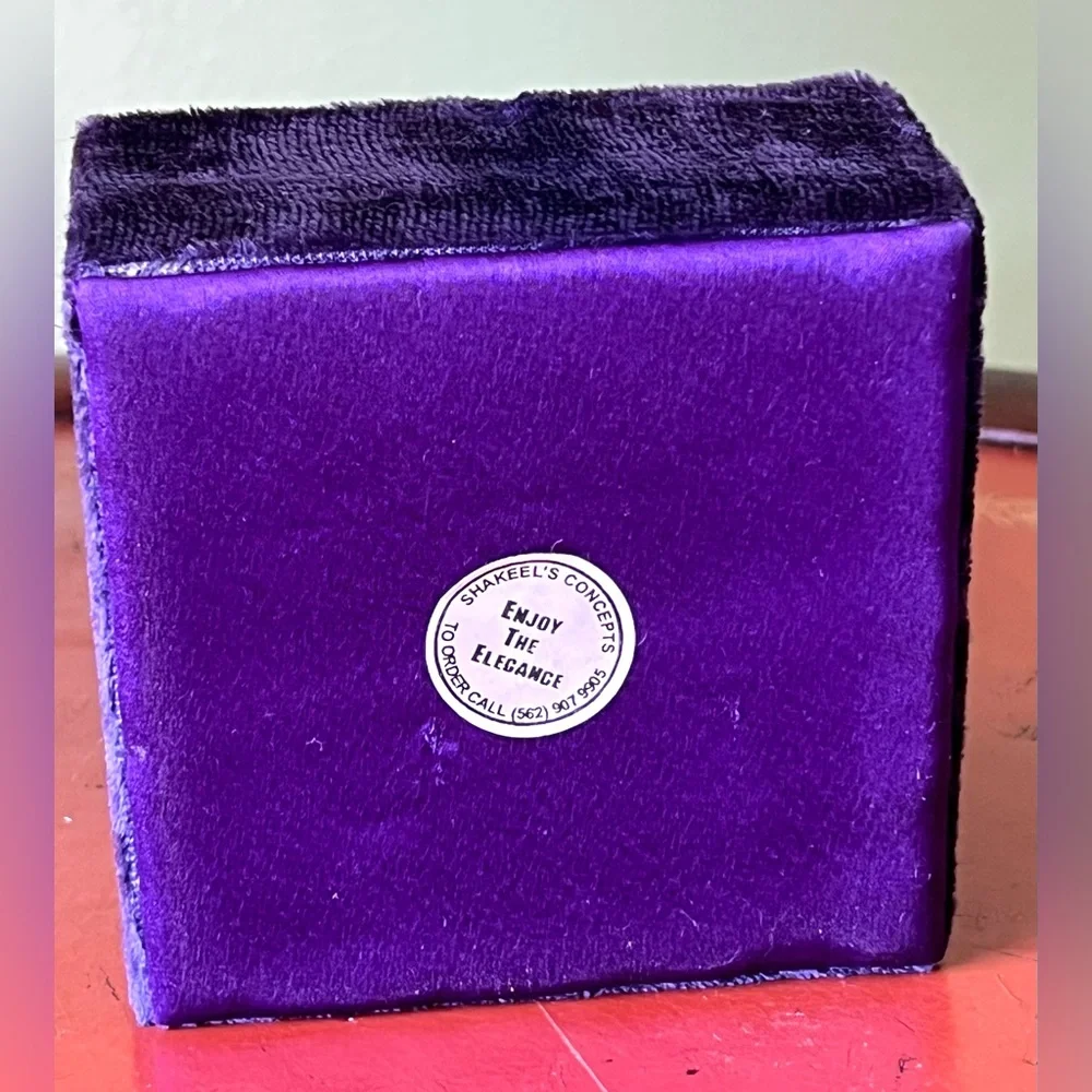 Shakeel's Concepts Purple Embroidered Velvet Jewelry Square Beaded Box